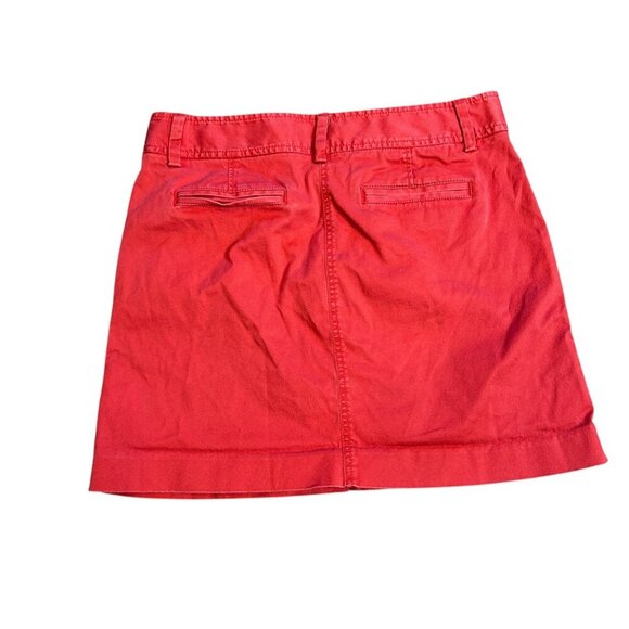 J. Crew Red Stretch Cotton Straight Jean Style Mini Skirt Size 8 - Picture 2 of 7